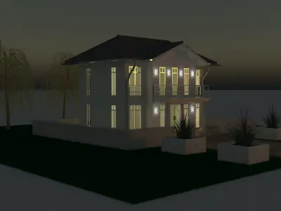 Large modern luxurious house 3D model