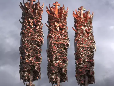Dantes Inferno Hell Cube Sculpture 2  3D model