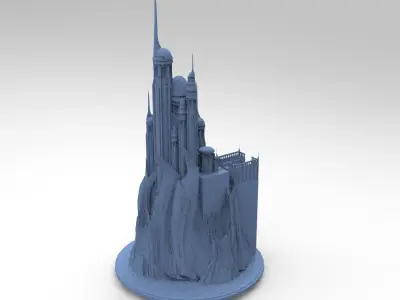 Gold Marble Palace statue 2 3D model