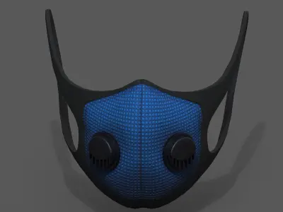 Gas mask protection futuristic fantasy  isolated  Low-poly 3D model