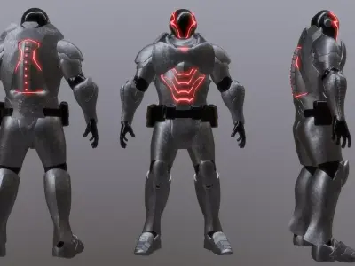 Cyberpunk Sci-Fi Heavy Soldier Armor Character PBR 3D model