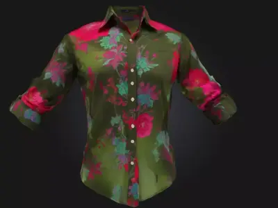 Floral Elegance Graceful Apparel Model for Fashion Free 3D model