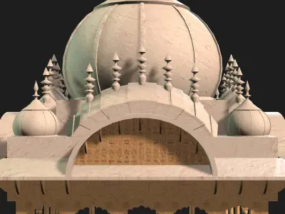 Memorial Mausoleum Queen Kusum Sarovar 02 Few Columns 3D model 3D model