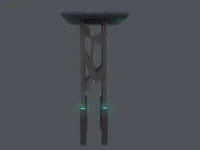 Sci-Fi Tower Low-poly 3D model