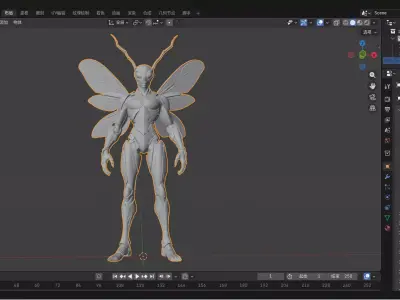 Biomech Insect Warrior Armor Low-poly 3D model