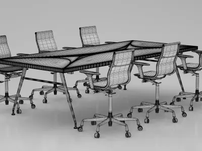 Conference Meeting Room Furniture 07 3D model