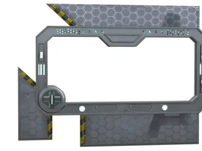 Animated Sci-fi Gate T1 Low-poly 3D model