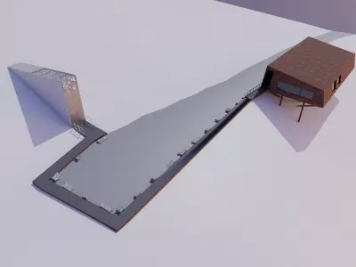 Svalbard Global Seed Vault Low-poly 3D model