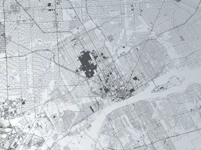 Detroit Road Network and Streets 3D model