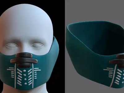 Gas mask helmet 3d model scifi Low-poly  Low-poly 3D model 131