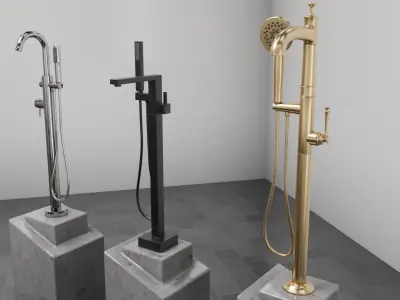 Bathroom Fixture Collection 15-Piece 3D model