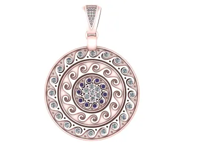 ROSE WINDOW PENDANT 3D PRINTABLE MODEL  3D print model