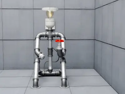 Pipe Decorative Lamp 3 3D model