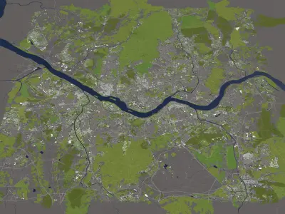 Seoul South Korea 50x50km 3D City Map 3D model