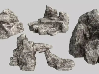 Rock Set Low-poly 3D model 25