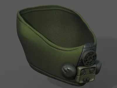 Gas mask respirator scifi futuristic 3d model  Low-poly 3D model 4