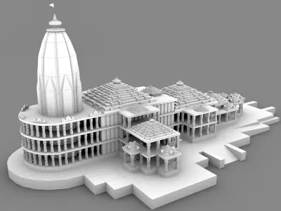 Ram Mandir Low Poly Low-poly 3D model