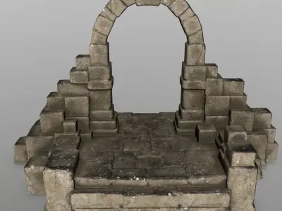 gate 1 stone archway Low-poly 3D model