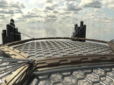 Sci Fi alien architecture landscape 3D model