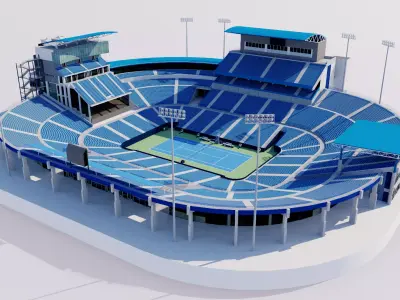 Lindner Family Tennis Center - Cincinnati Low-poly 3D model