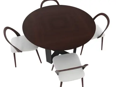 Rialto Dining Chair Beige 3D model