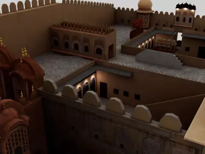 Hawa Mahal - High-Quality 3D Model Jaipur Landmark Architecture  Low-poly 3D model