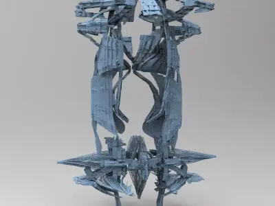 Atlantis Royal central travel Arch bridge  3D model