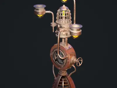 Lamp-watch Model 3D Model Low-poly 3D model
