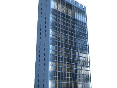 City Glass Building 117 Low-poly 3D model