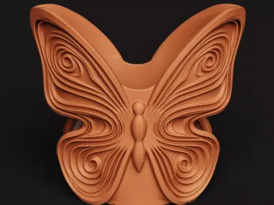 Butterfly Wing Artistic Vase -  Aesthetic Flower Pot - Planter 3D print model