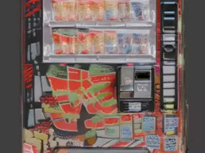 Cyberpunk Graffiti Vending Machine 3D Model Low-poly 3D model