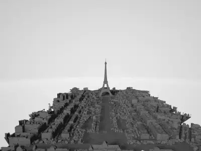 Paris eiffel tower 3D model