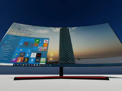 Gaming monitor  Low-poly 3D model