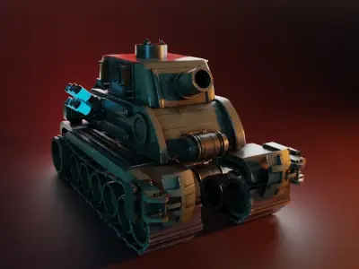 Stylized Mecha Tank - 3 3D model