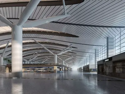 Airport Check In Interior 3D model