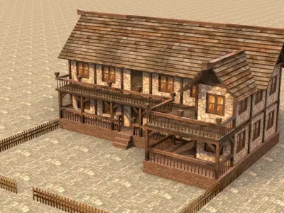 Medieval house fifteen 12 Low-poly 3D model