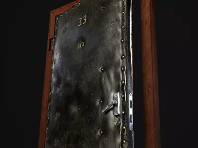 Old door Low-poly 3D model