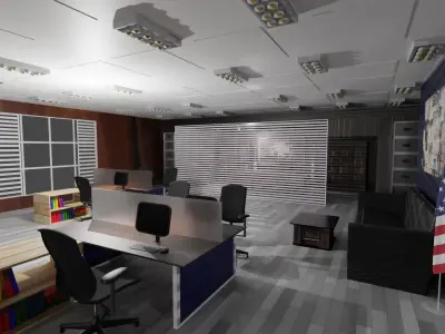 Police Station Low-poly 3D model