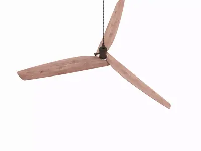 Modern Wooden 3-Blade Ceiling Fan 3D model