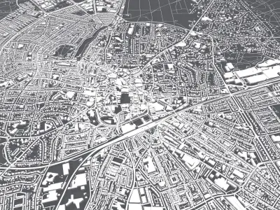 Cityscape Krefeld Germany 3D model