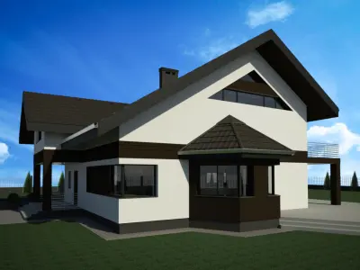 House at night 3D model purchase