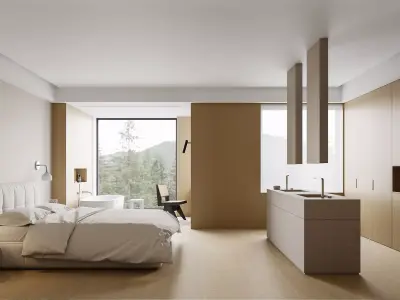 Comfortable indoor living scene 3D model