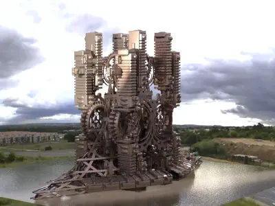 Sci Fi Elite Clockwork tower  3D model