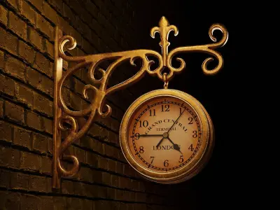 Street Wall Clock 3D model