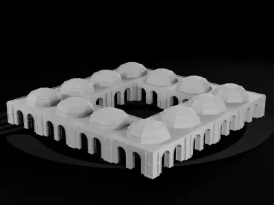 Medieval Arena and Trade Center Set 01 R 3D Model Pack