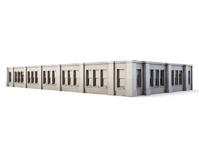 Tenement Building Upper Floor Low-poly 3D model