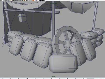 military post Low-poly 3D model