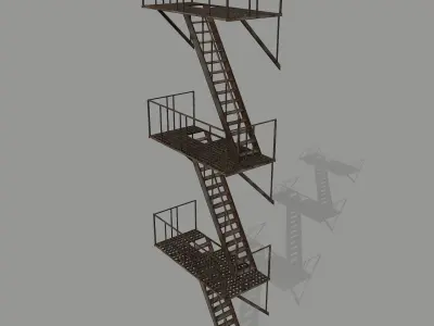 Fire Escape Low-poly 3D model