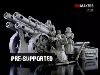 Quattro Cannon - Artillery of the Imperial Force 3D print model