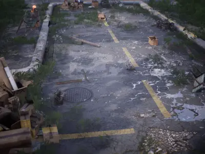 Modular Abandoned Road  50 Assets Low-poly 3D model